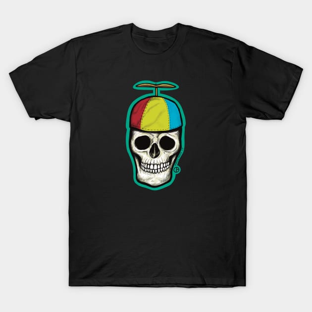 Propeller Beanie Skull T-Shirt by Art from the Blue Room